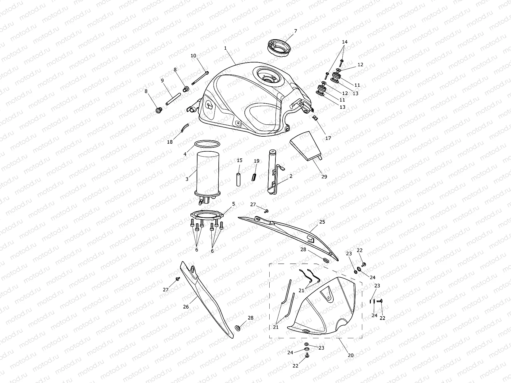 Fuel Tank, Fuel Pump & Fittings