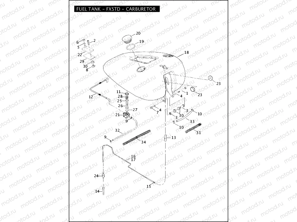 FUEL TANK - FXSTD - CARBURETOR