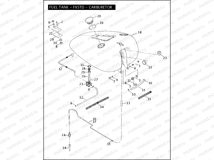 FUEL TANK - FXSTD - CARBURETOR