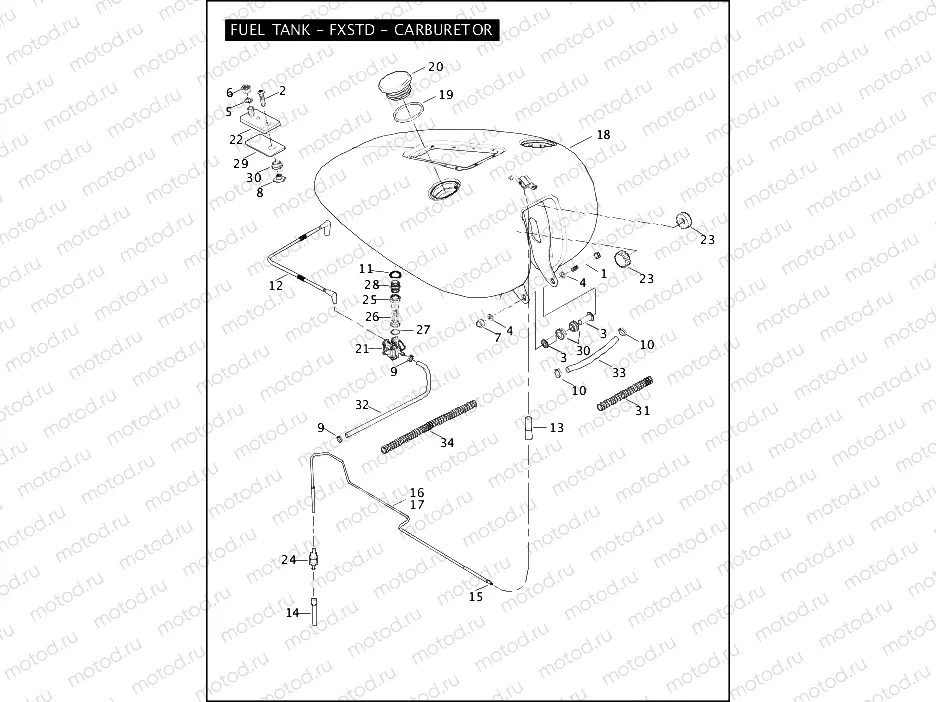 FUEL TANK - FXSTD - CARBURETOR