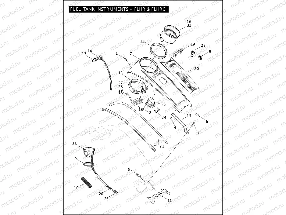 FUEL TANK INSTRUMENTS - FLHR & FLHRC