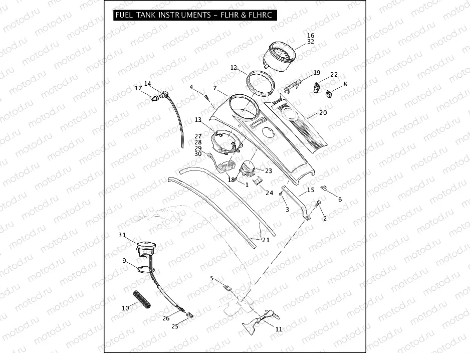 FUEL TANK INSTRUMENTS - FLHR & FLHRC