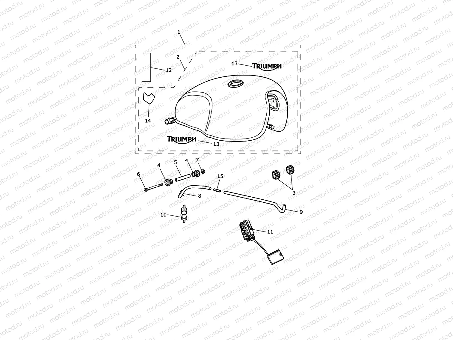 Fuel tank - ironstone, silver ice, black
