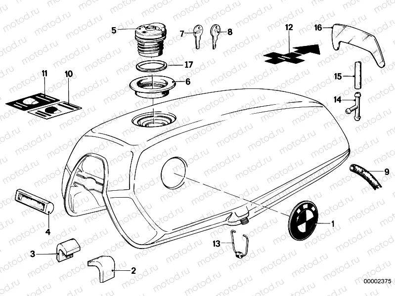 Fuel tank mounting parts