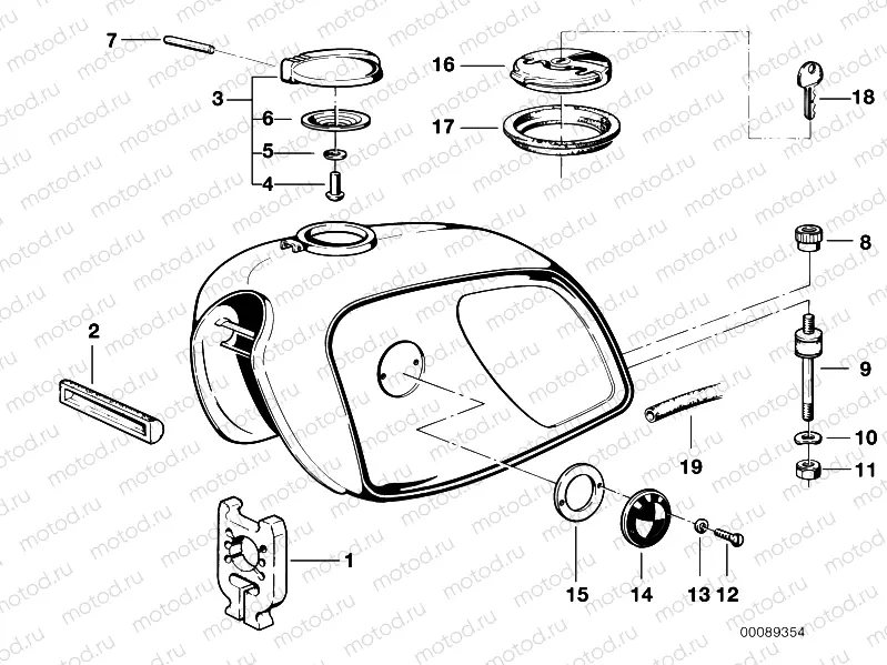 Fuel tank mounting parts