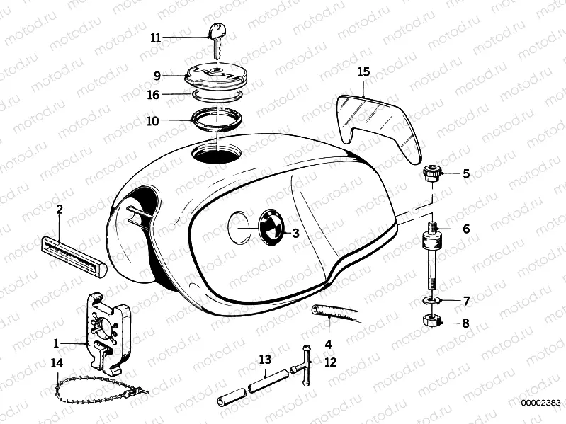 Fuel tank mounting parts