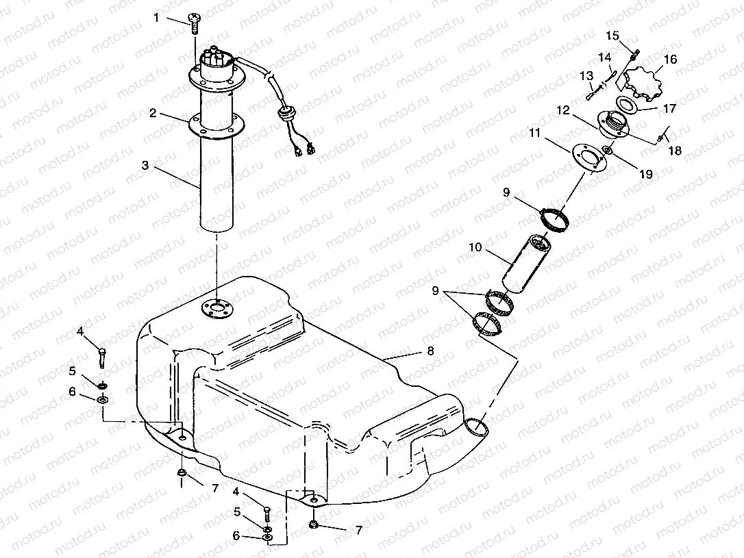 FUEL TANK SL 650 STD B954358 (4932923292A009) | FUEL TANK SL 650 STD B954358 (4932923292A009)