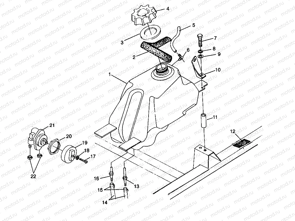 FUEL TANK SPORTSMAN 500 W969244 and SWEDISH SPORTSMAN 500 S969244 (4936093609A014) | FUEL TANK SPORTSMAN 500 W969244 and SWEDISH SPORTSMAN 500 S969244 (4936093609A014)