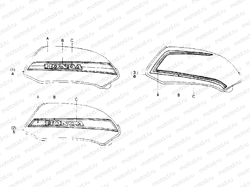 Fuel tank stripe (CB250NB,NDB, CB400NB)