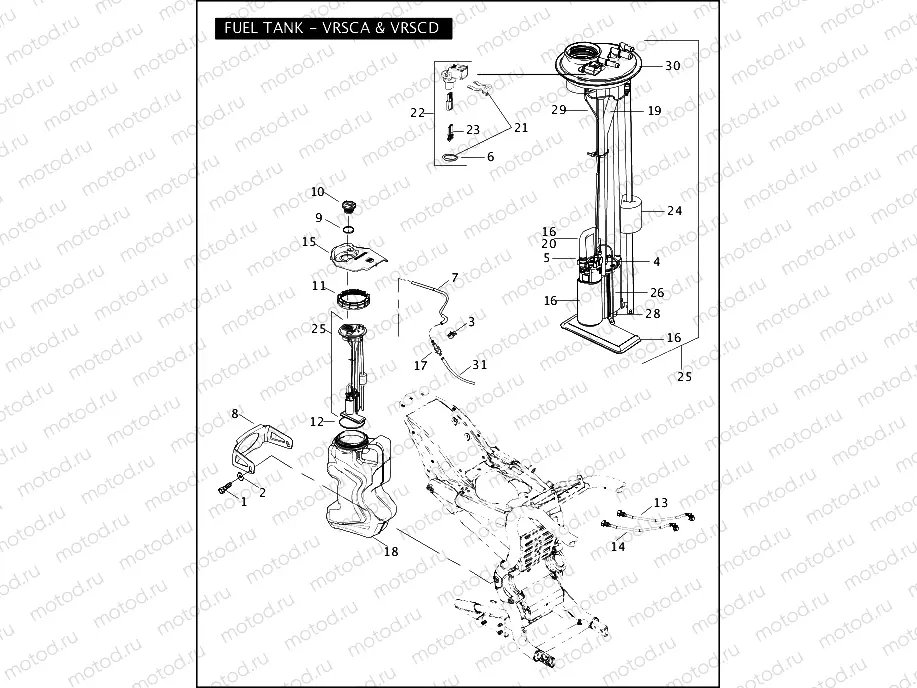 FUEL TANK - VRSCA & VRSCD