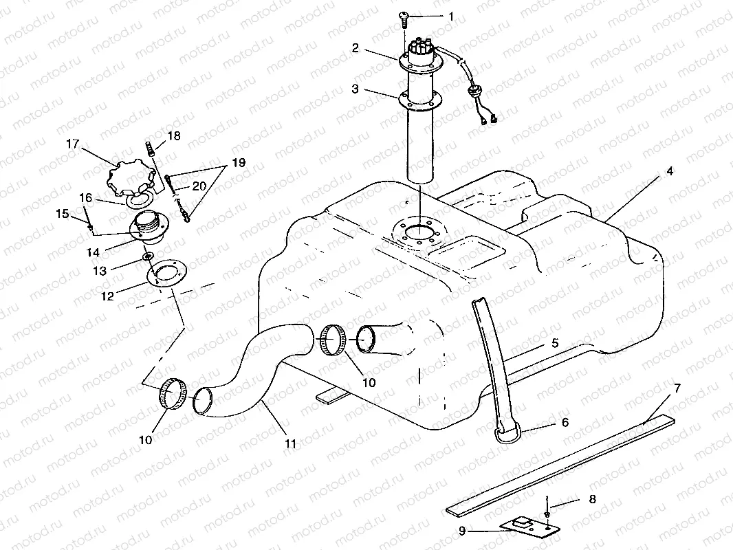 FUEL TANK w/COMBINATION FUEL PICK-UP   and SENDER  SLT 750 B954170 (4930563056A010) | FUEL TANK w/COMBINATION FUEL PICK-UP   and SENDER  SLT 750 B954170 (4930563056A010)