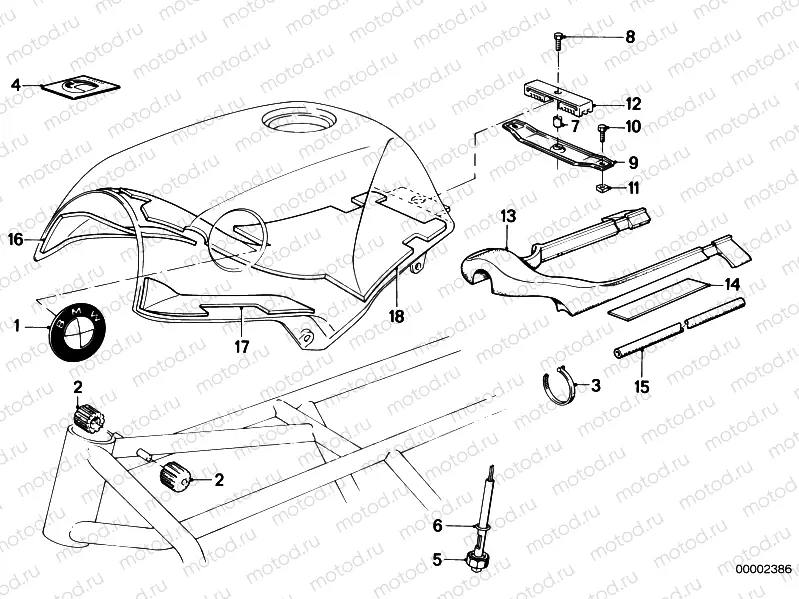 Fuel tank/attaching parts