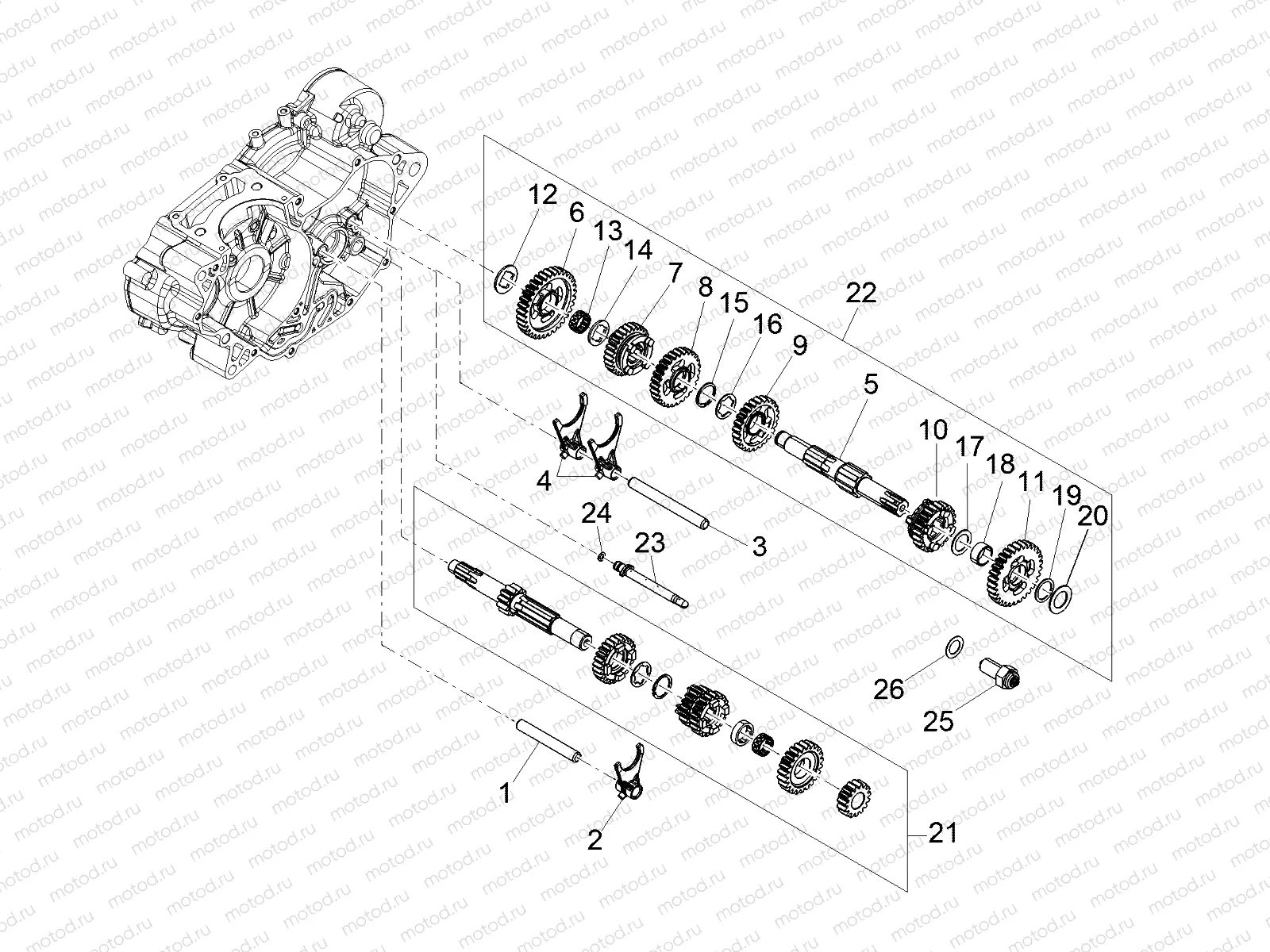 Gear box - Gear assembly