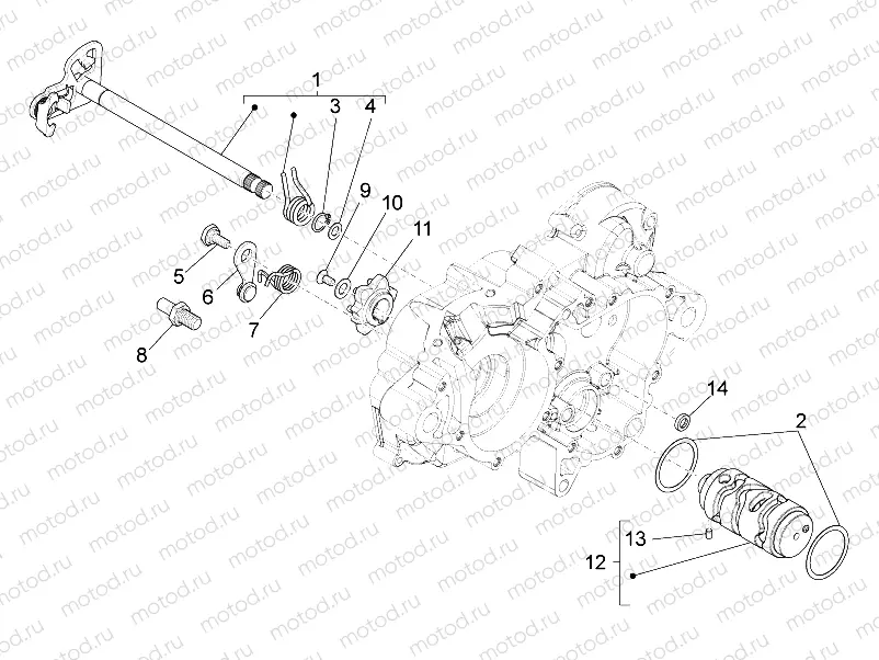 Gear box / Selector / Shift cam