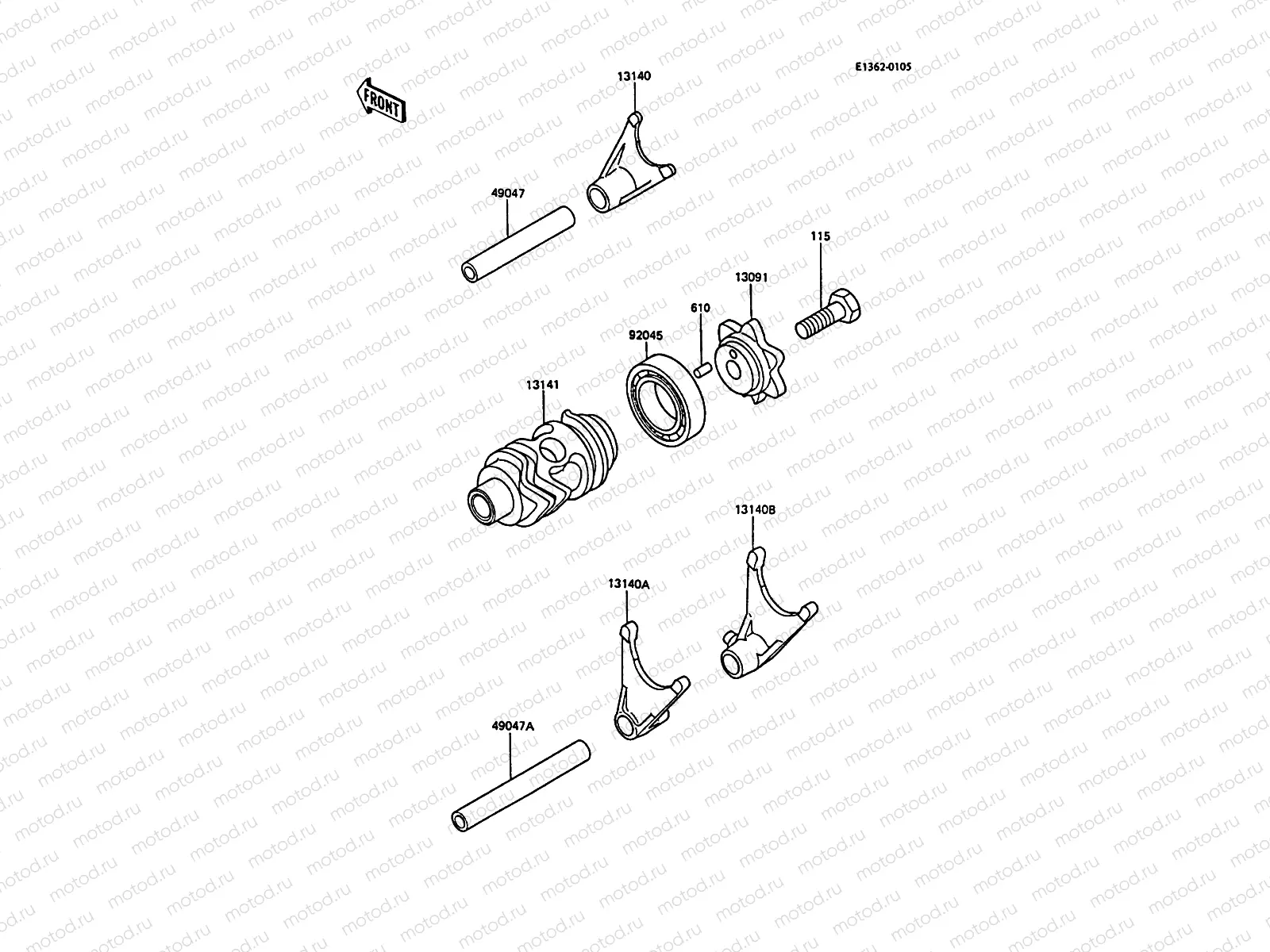 Gear Change Drum/Shift Fork(s)