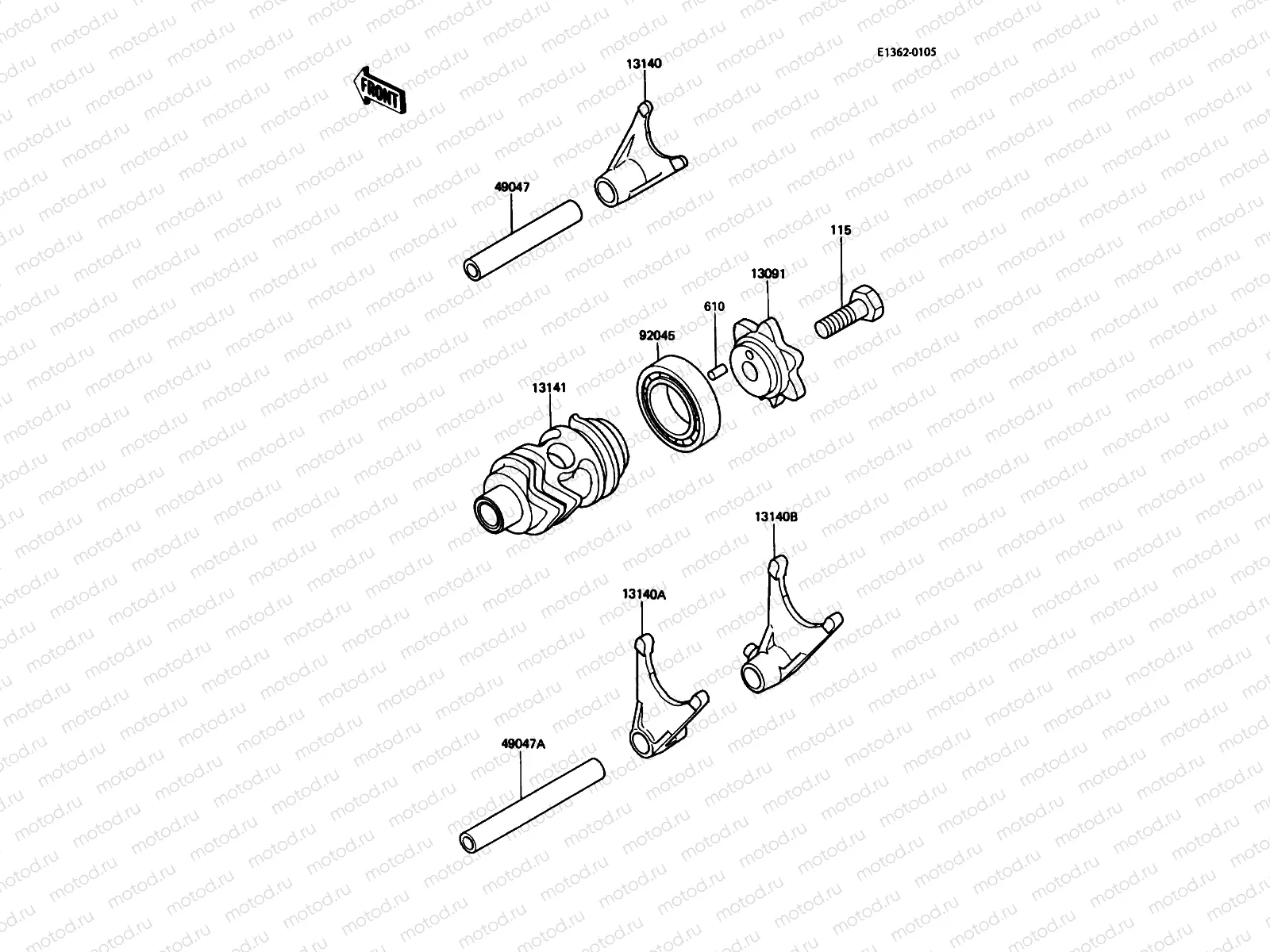 Gear Change Drum/Shift Fork(s)