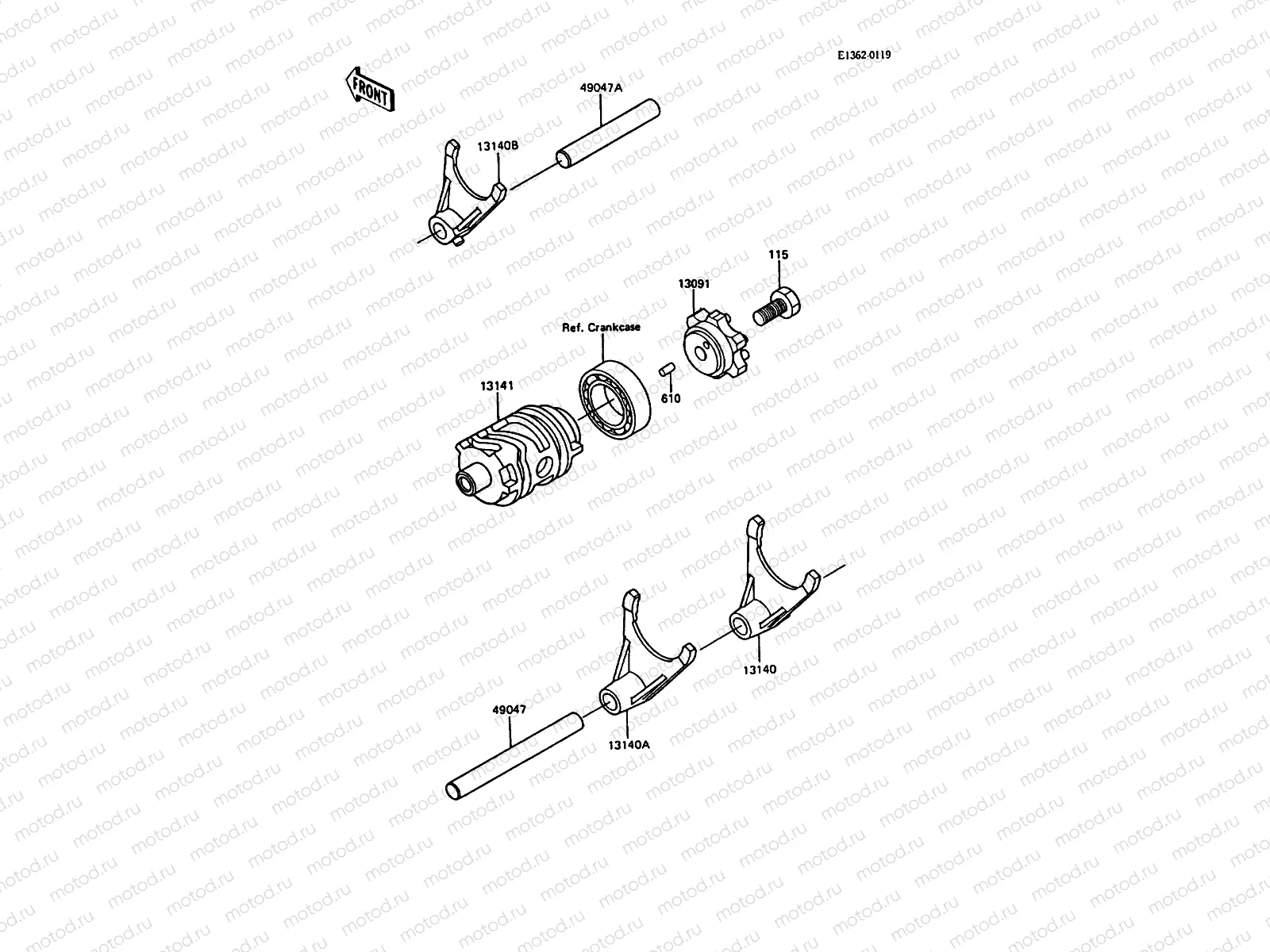 Gear Change Drum/Shift Fork(s)