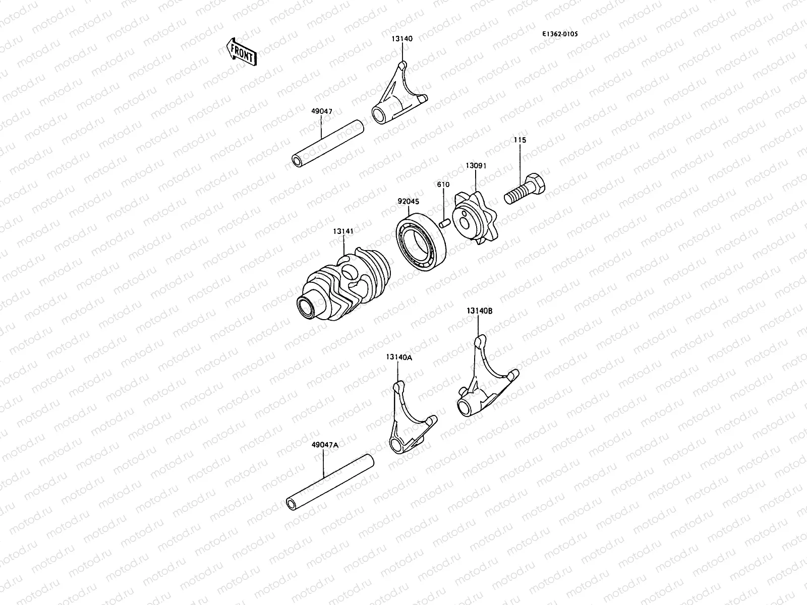 Gear Change Drum/Shift Fork(s)