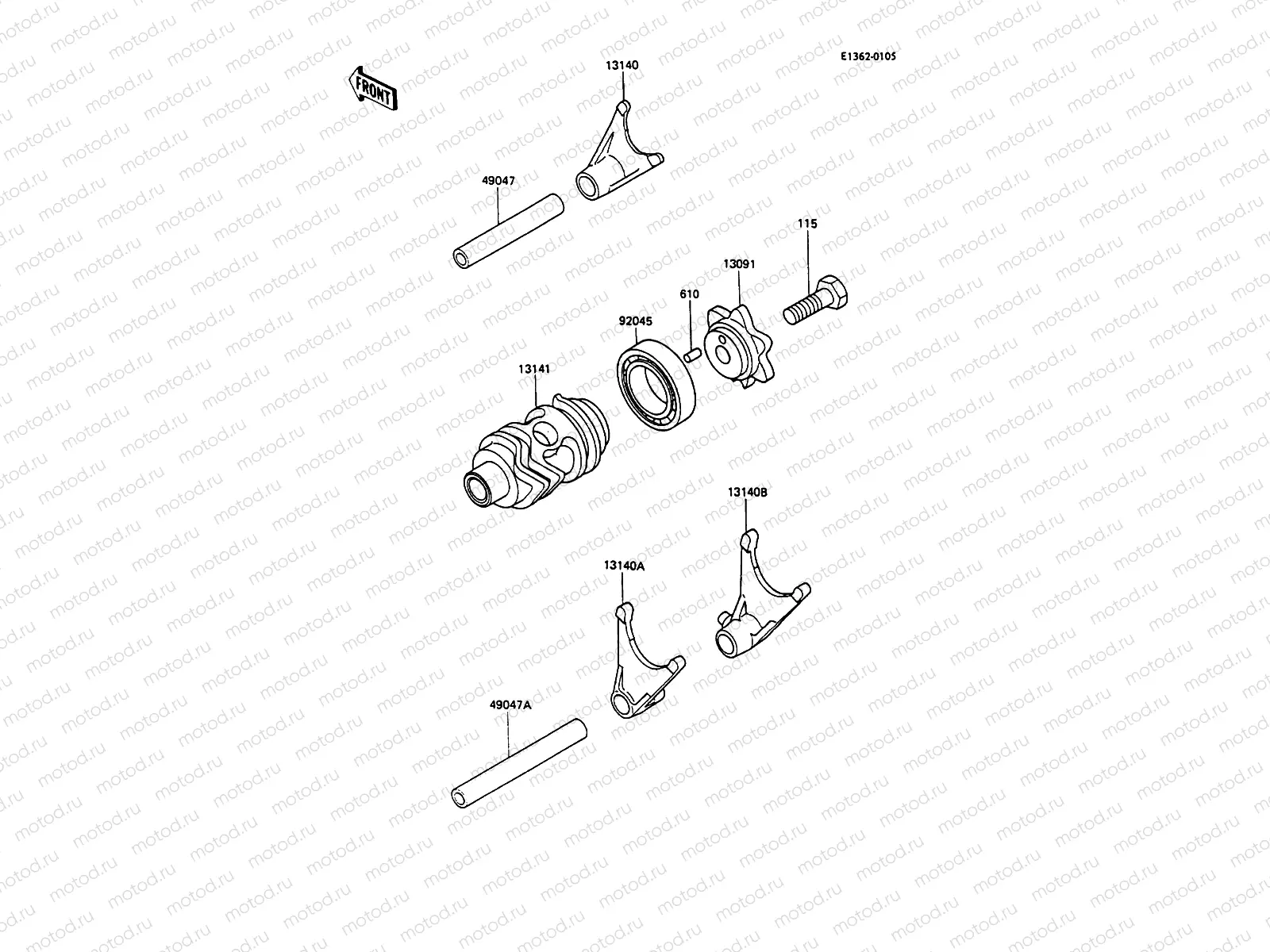 Gear Change Drum/Shift Fork(s)
