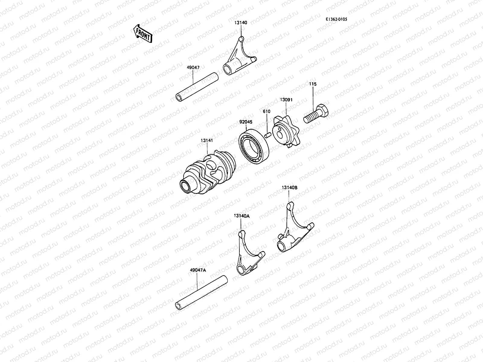 Gear Change Drum/Shift Fork(s)