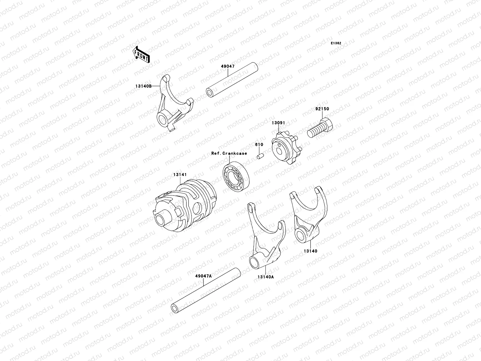 Gear Change Drum/Shift Fork(s)
