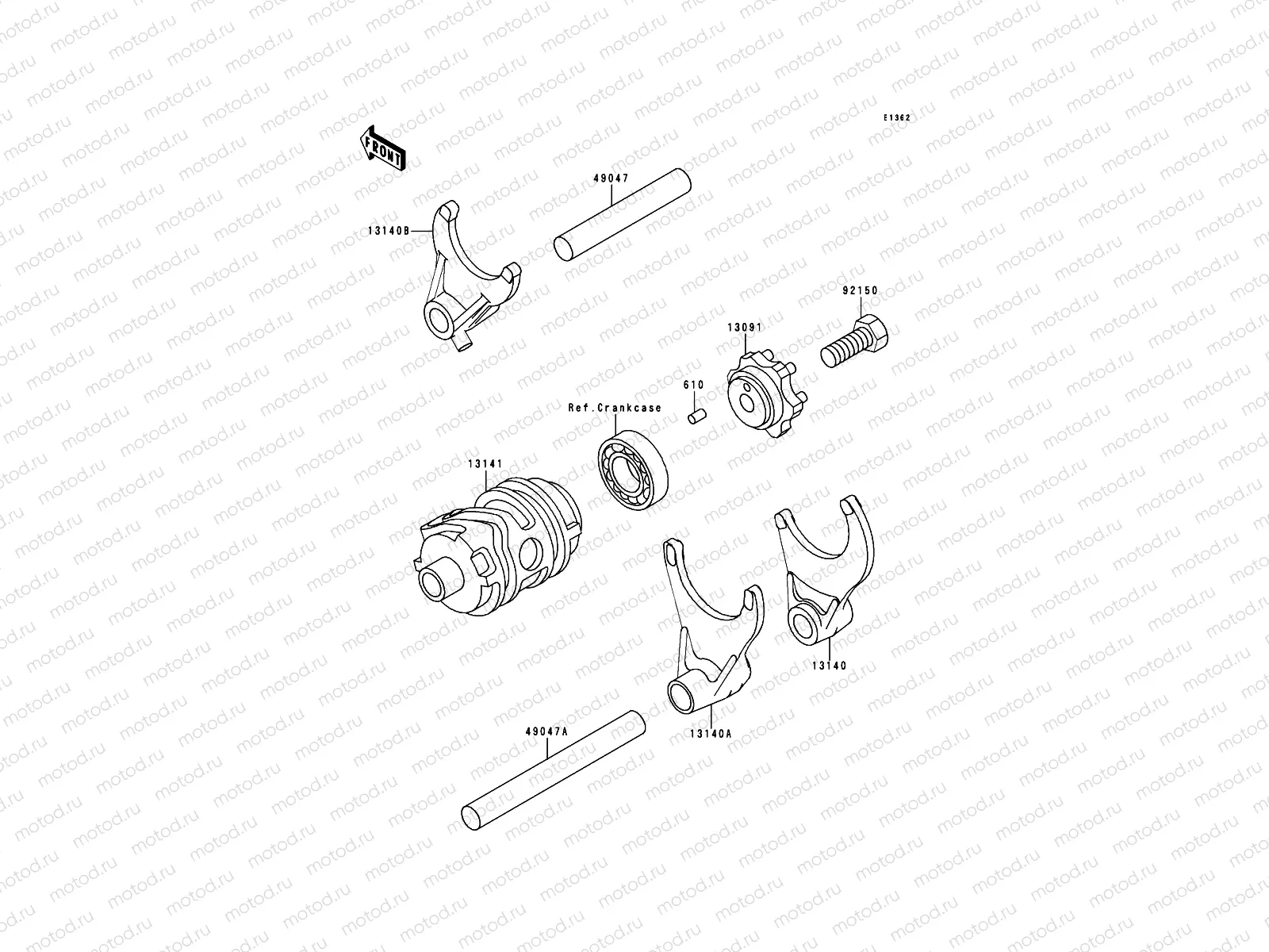 Gear Change Drum/Shift Fork(s)