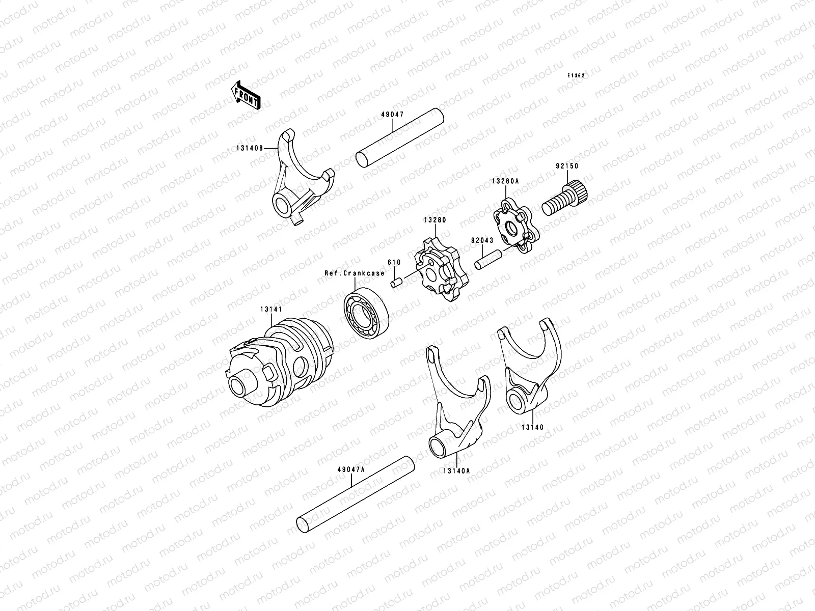 Gear Change Drum/Shift Fork(s)