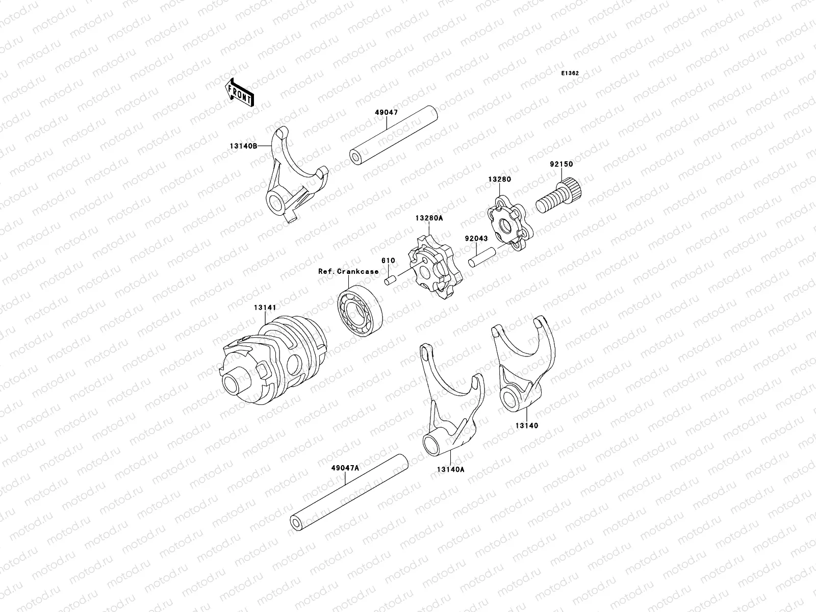 Gear Change Drum/Shift Fork(s)
