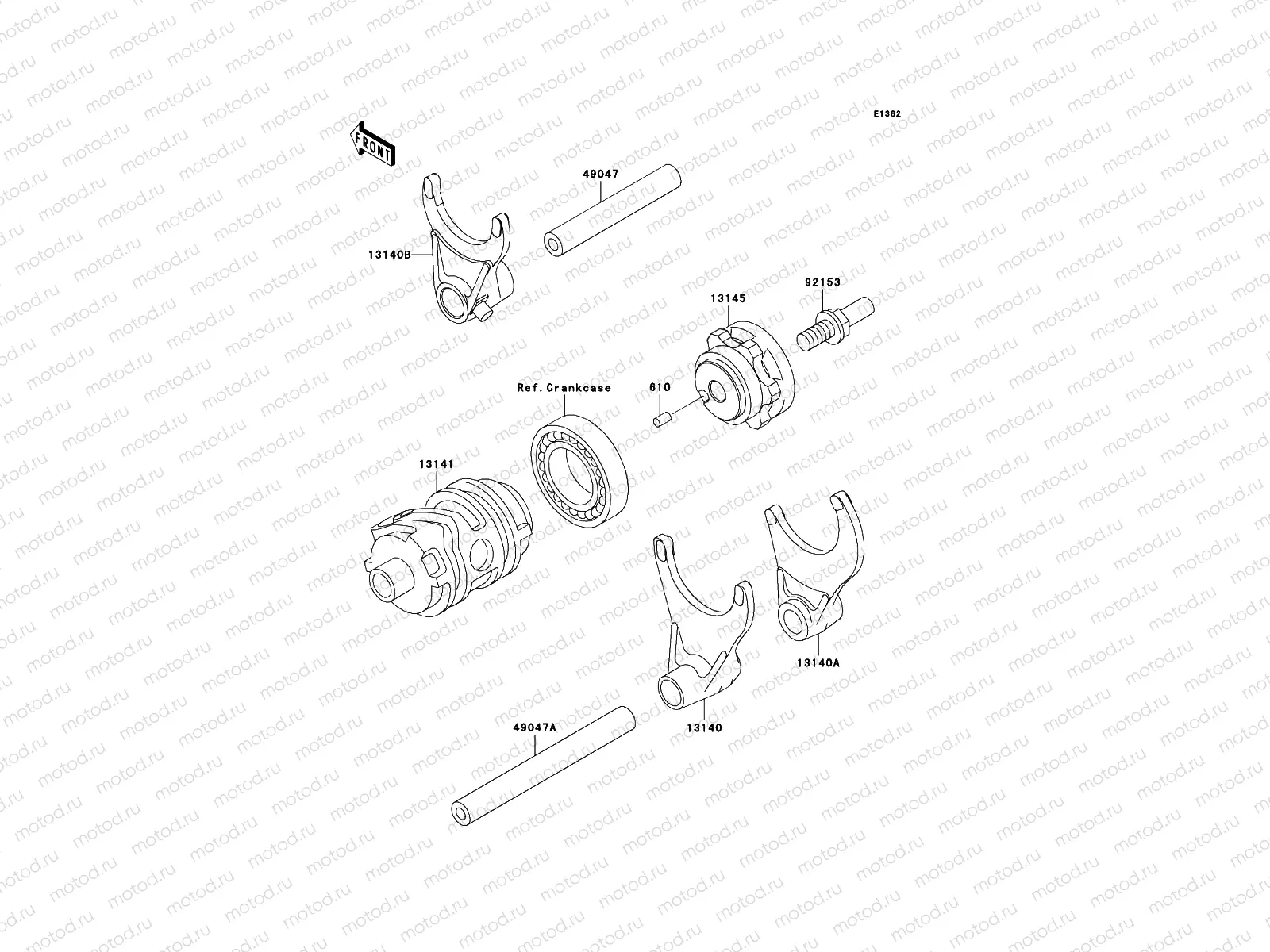 Gear Change Drum/Shift Fork(s)