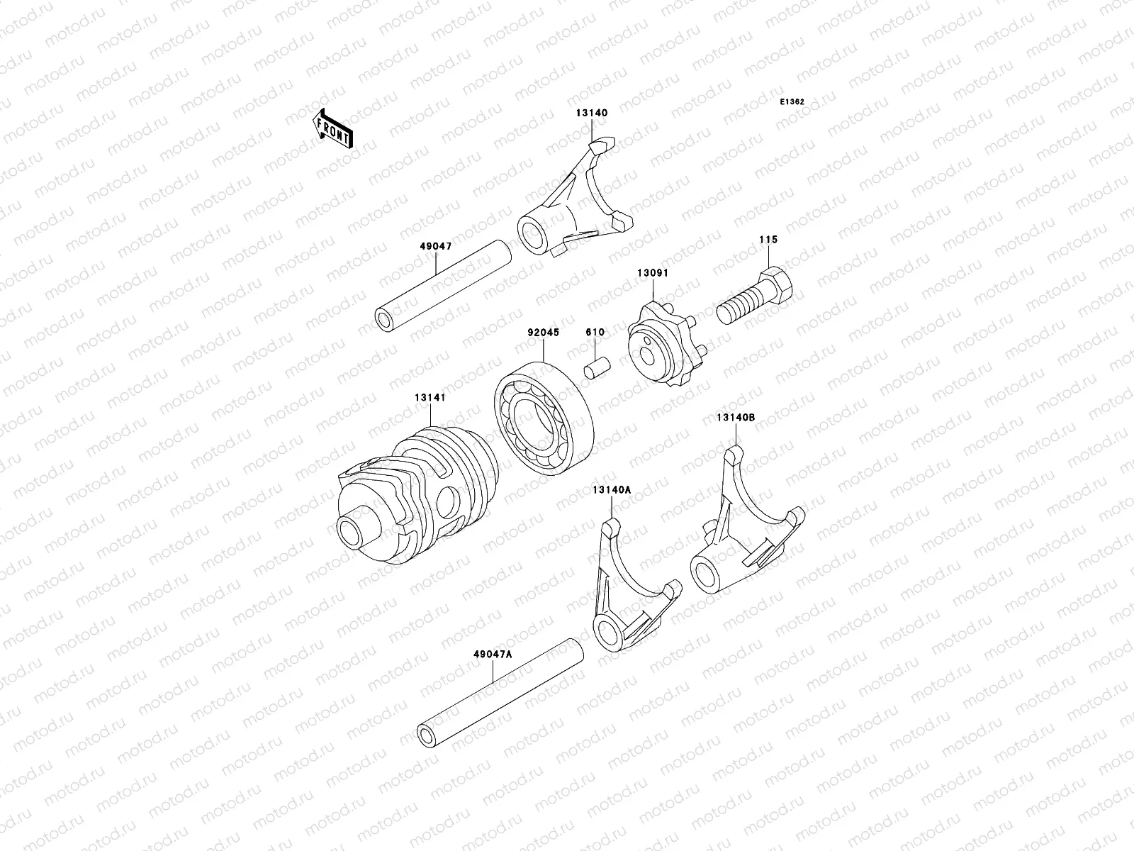 Gear Change Drum/Shift Fork(s)