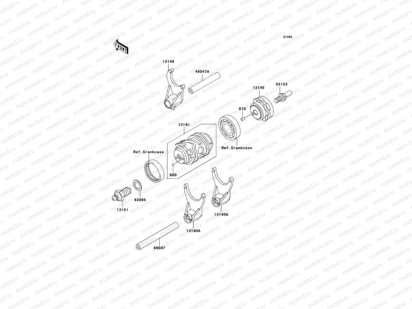 Gear Change Drum/Shift Fork(s)