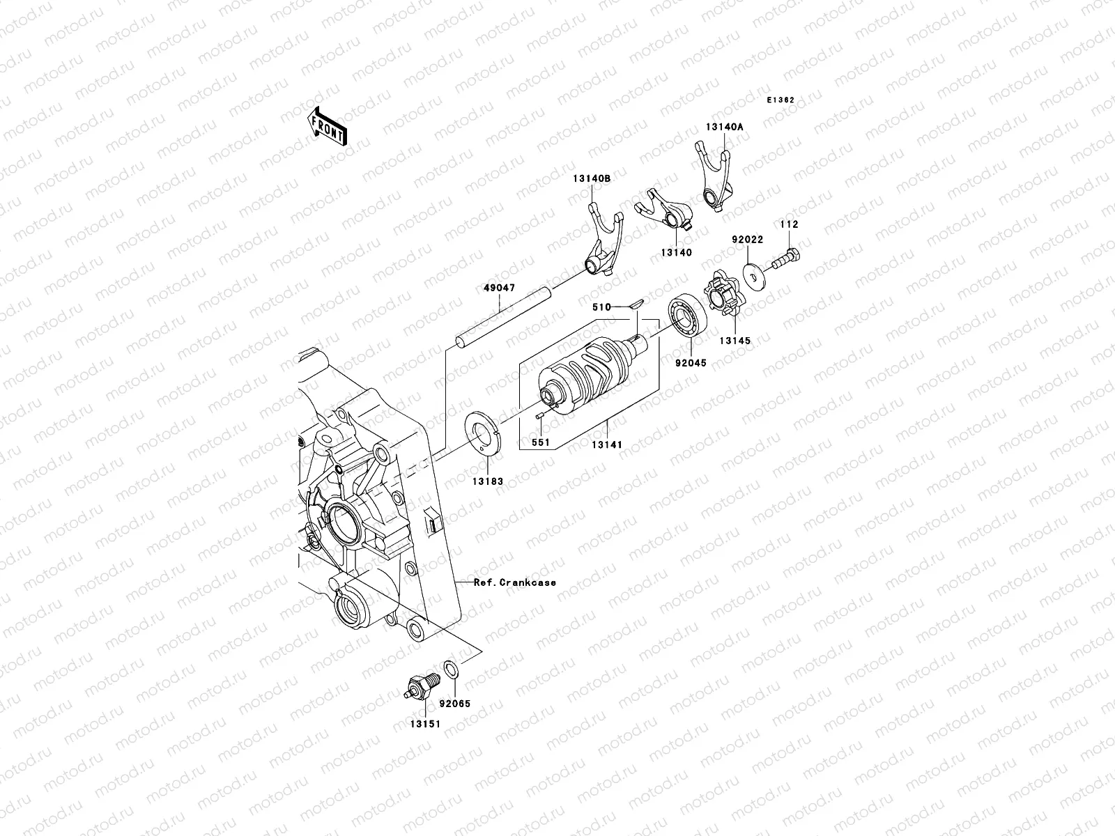 Gear Change Drum/Shift Fork(s)