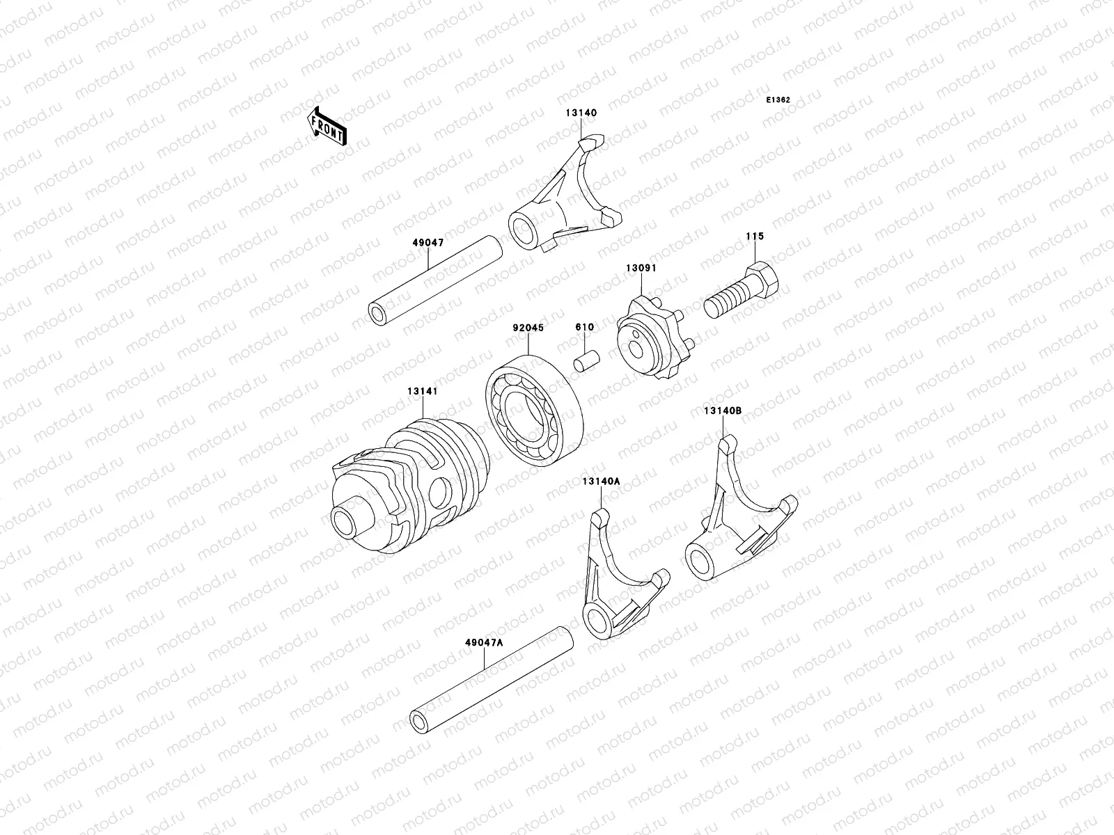 Gear Change Drum/Shift Fork(s)