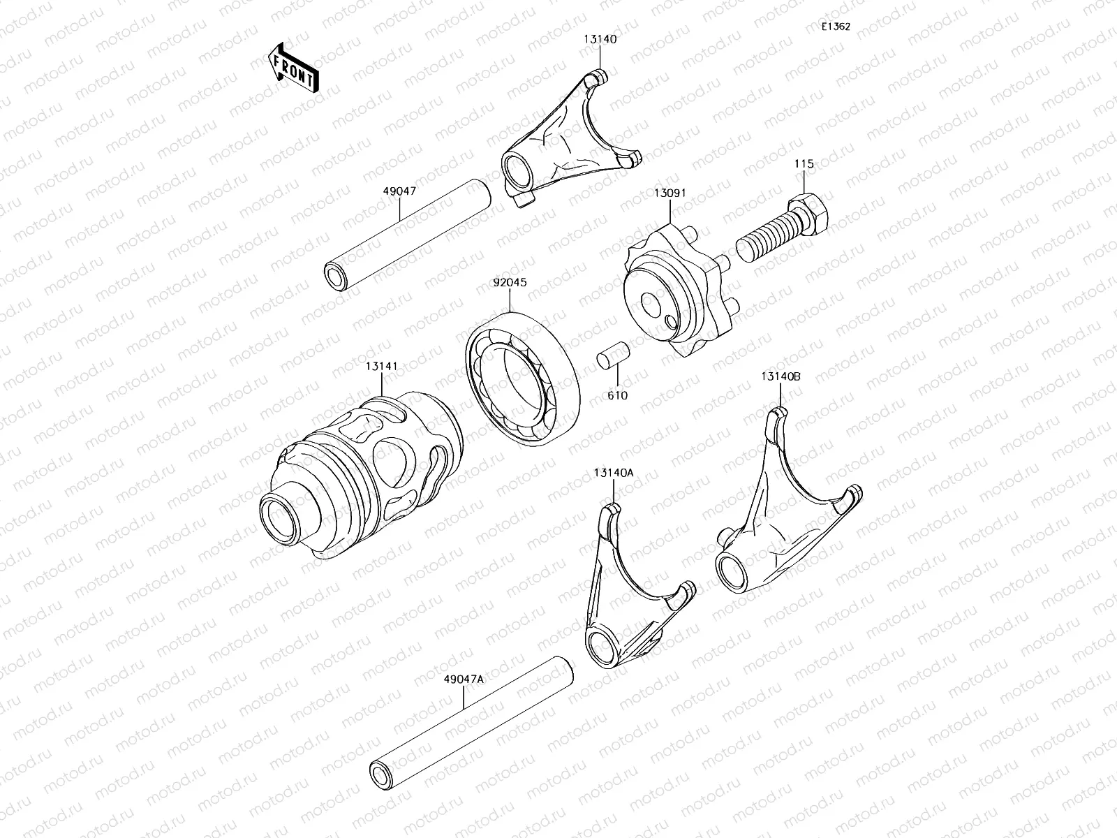Gear Change Drum/Shift Fork(s)