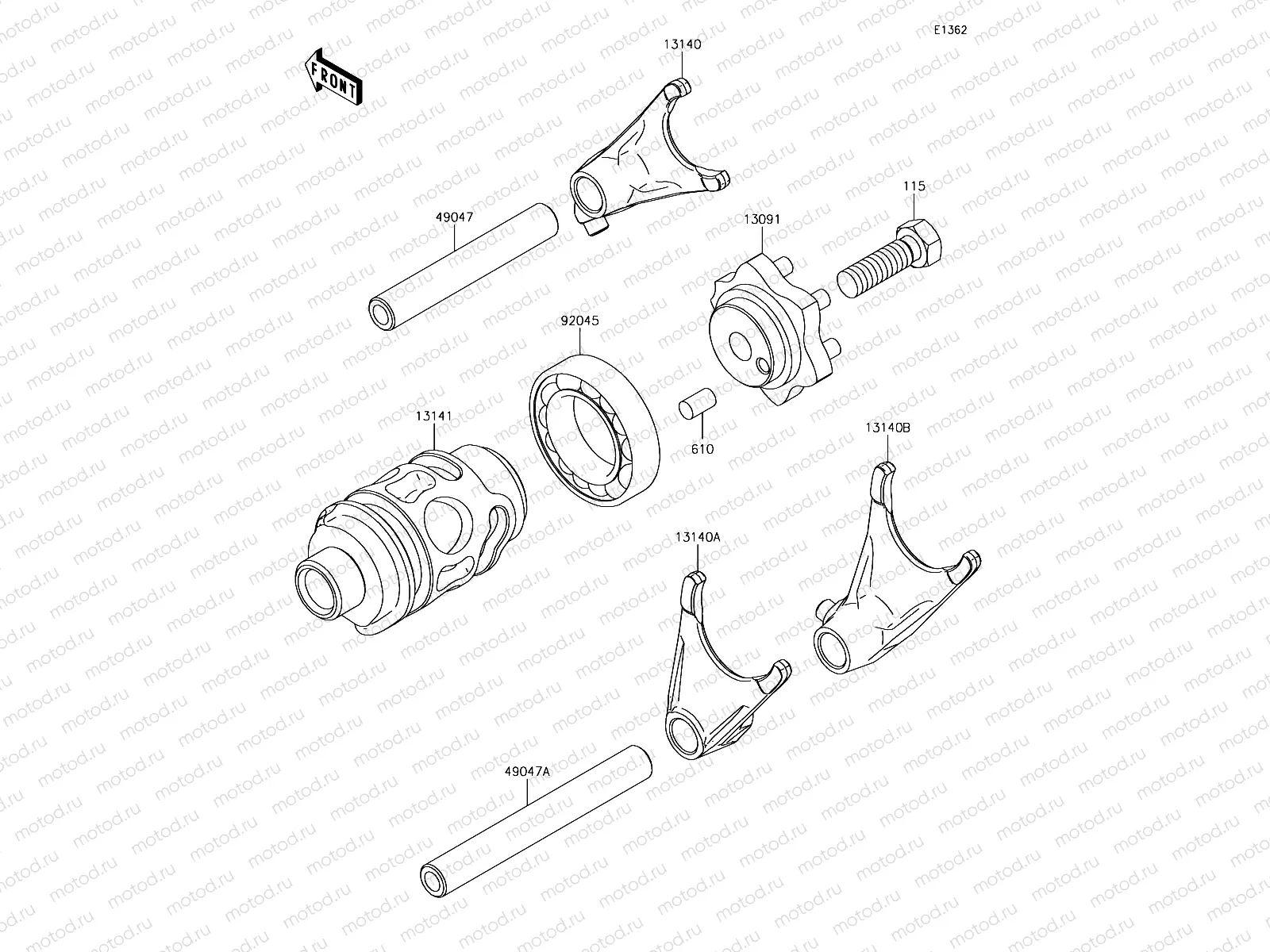 Gear Change Drum/Shift Fork(s)