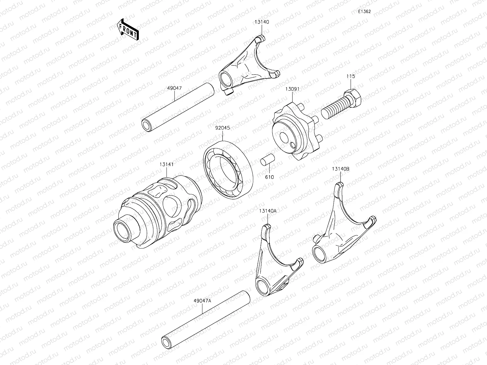Gear Change Drum/Shift Fork(s)