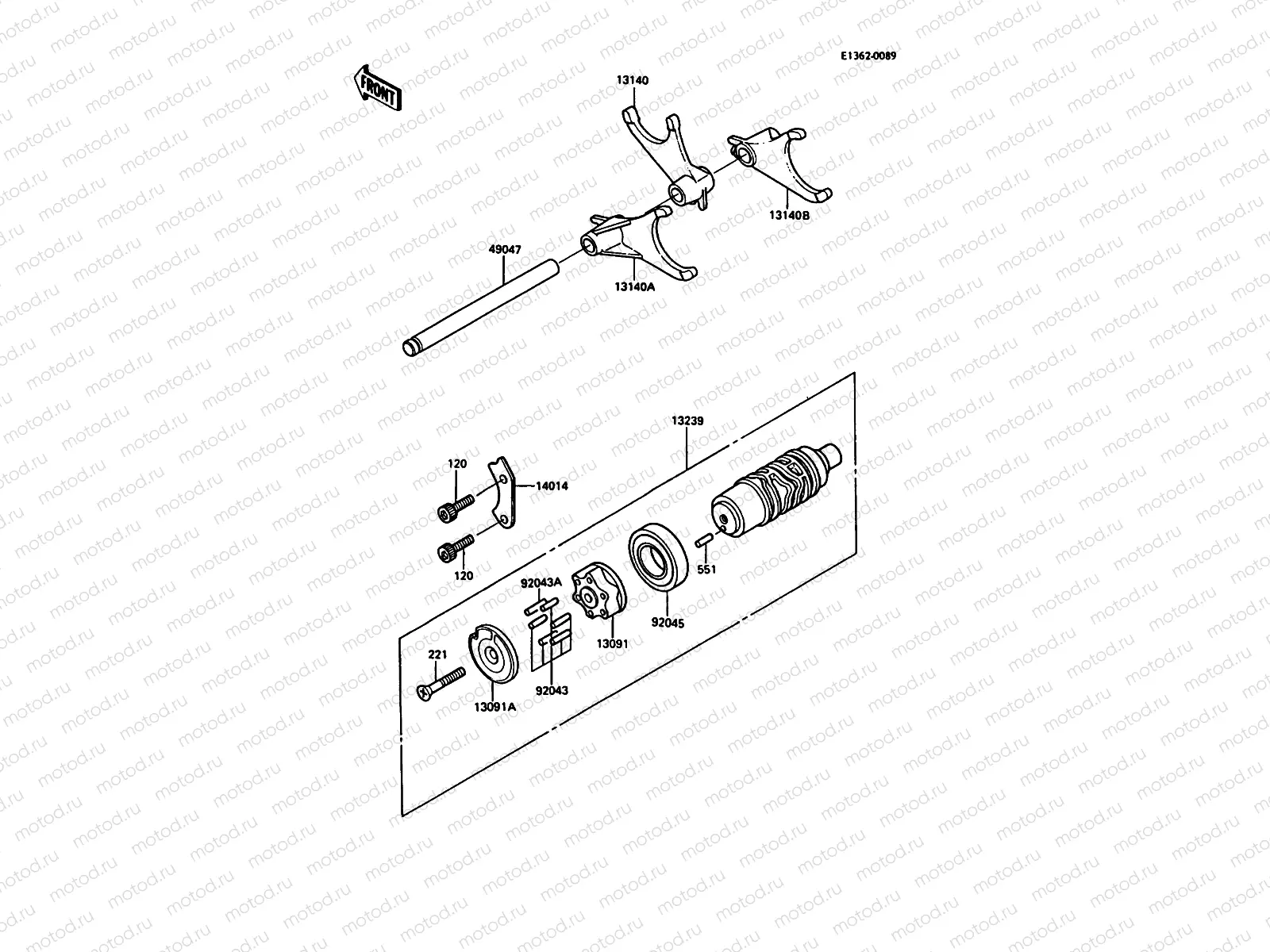 Gear Change Drum/Shift Fork(s)