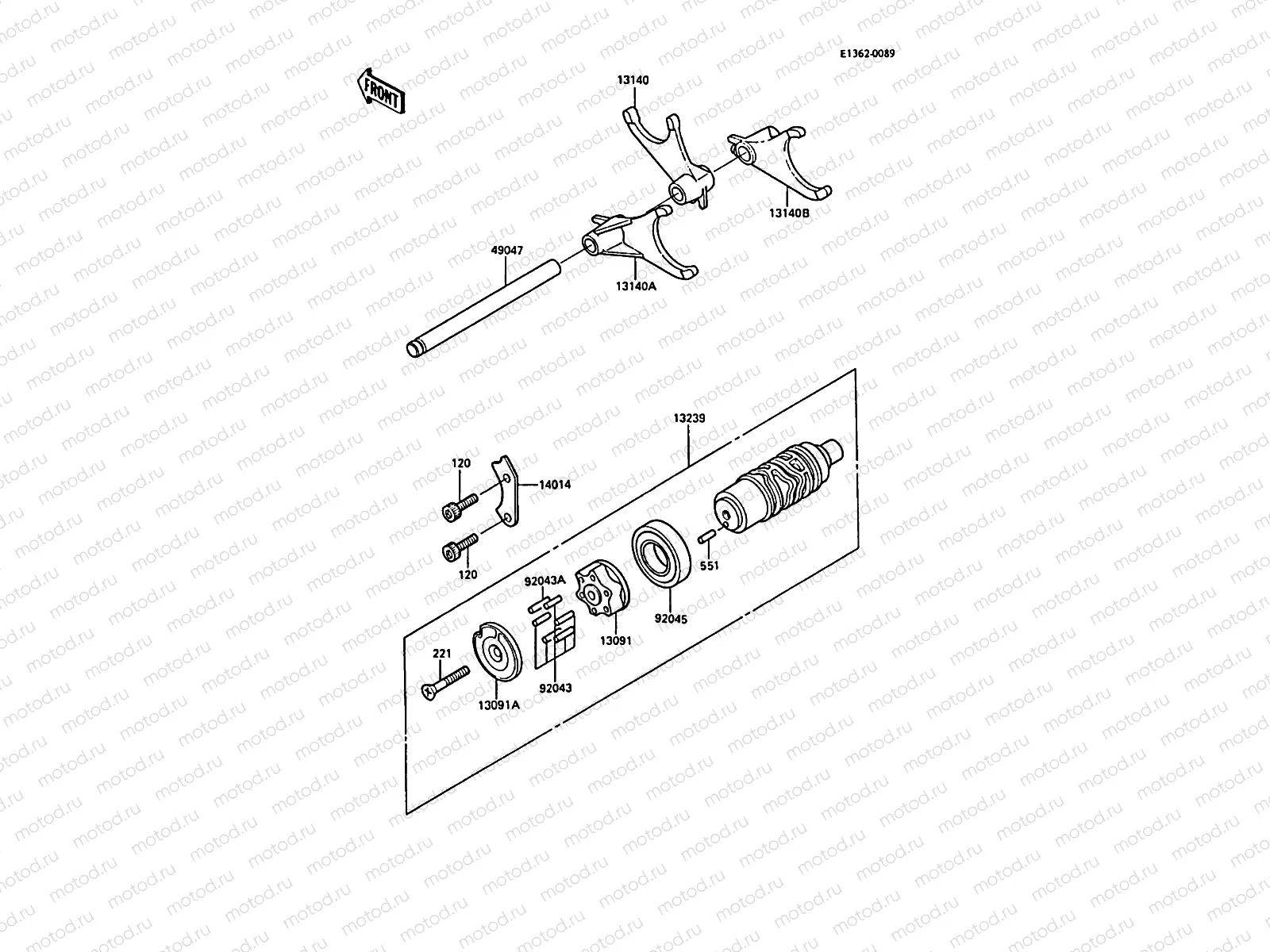 Gear Change Drum/Shift Fork(s)