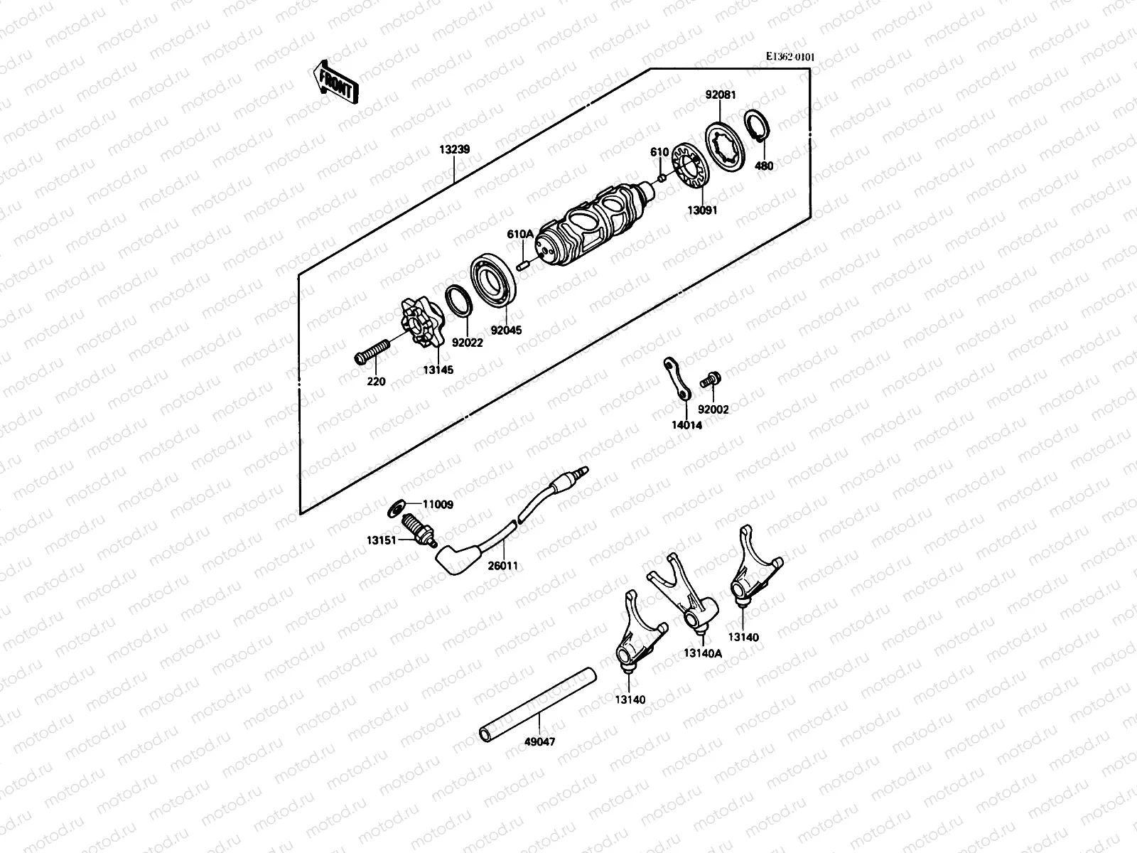 Gear Change Drum/Shift Fork(s)