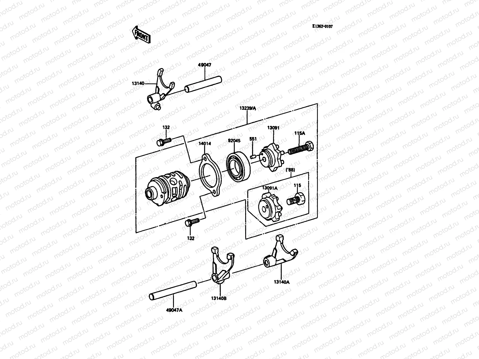 Gear Change Drum/Shift Fork(s)