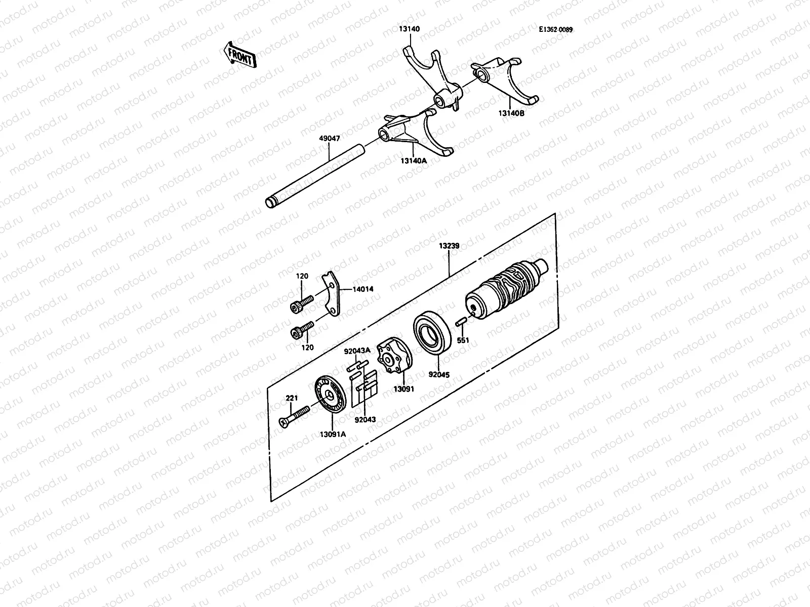 Gear Change Drum/Shift Fork(s)