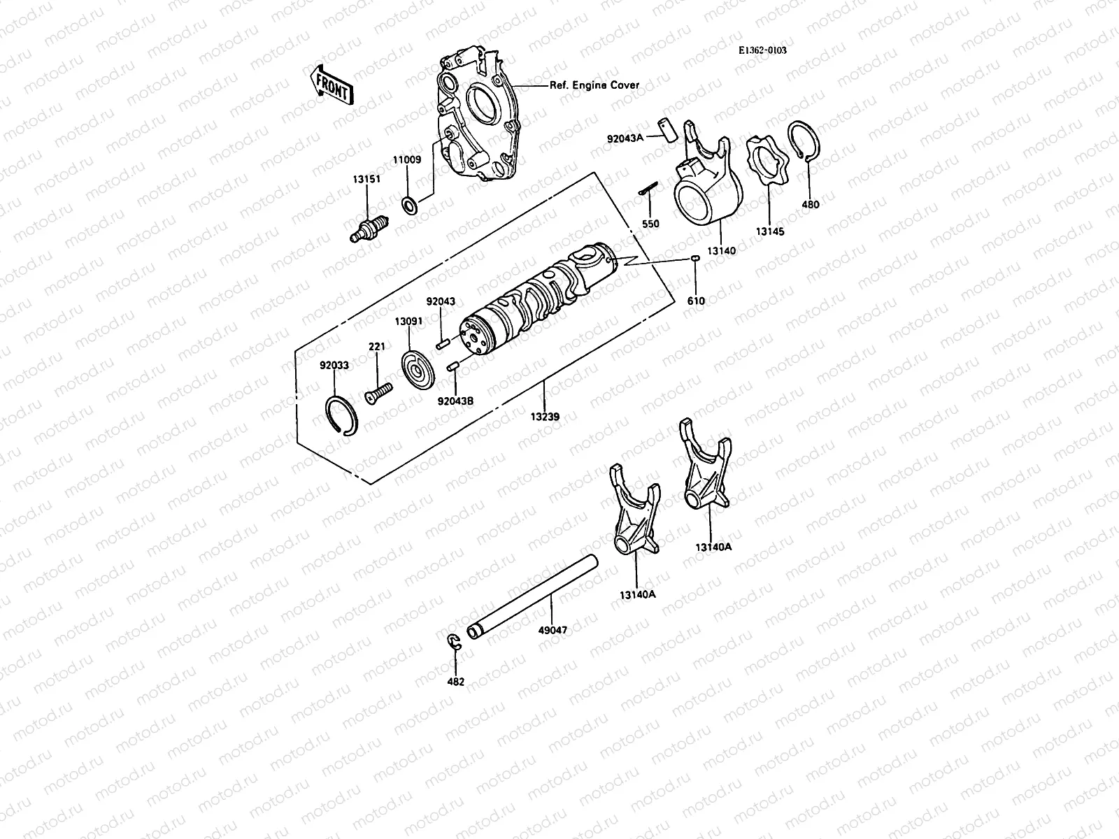 Gear Change Drum/Shift Fork(s)