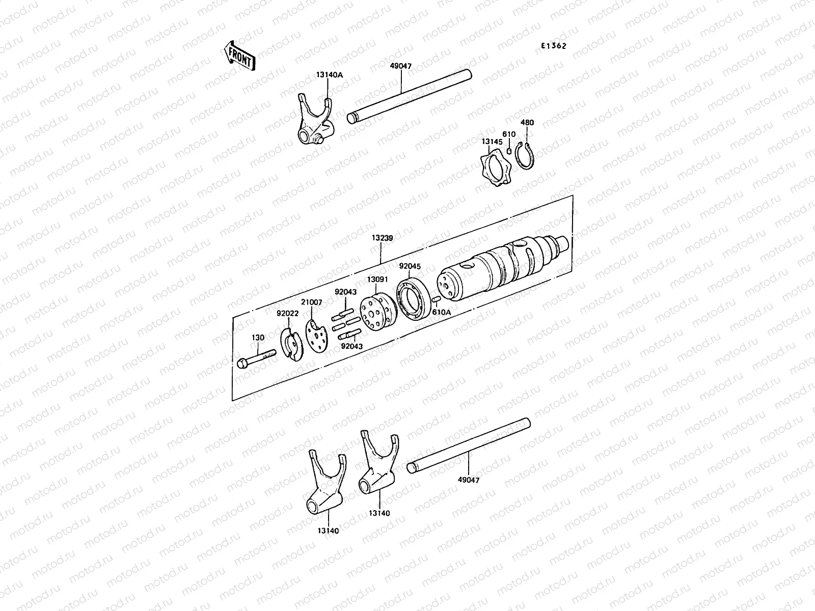 Gear Change Drum/Shift Fork(s)