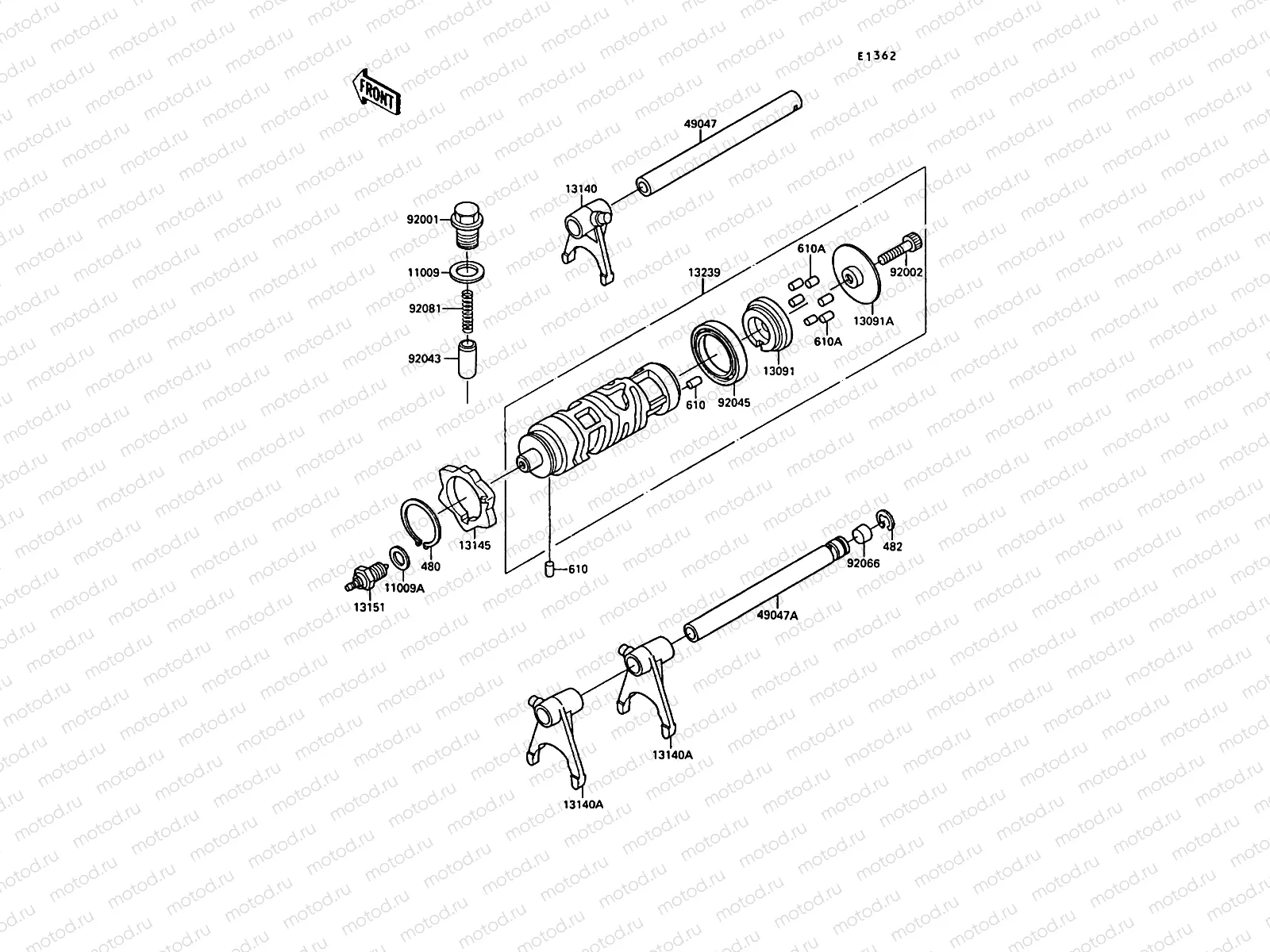 Gear Change Drum/Shift Fork(s)