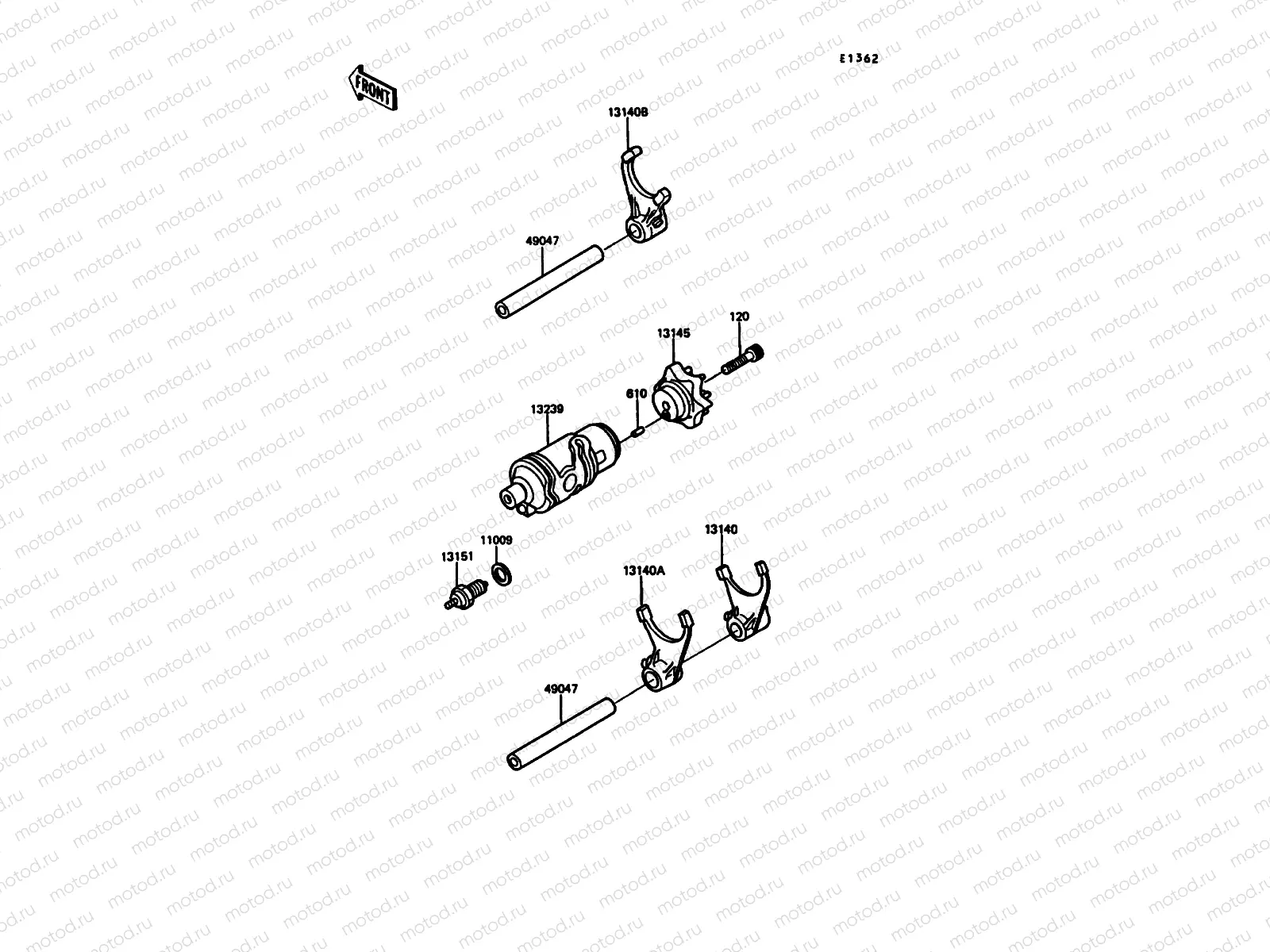 Gear Change Drum/Shift Fork(s)