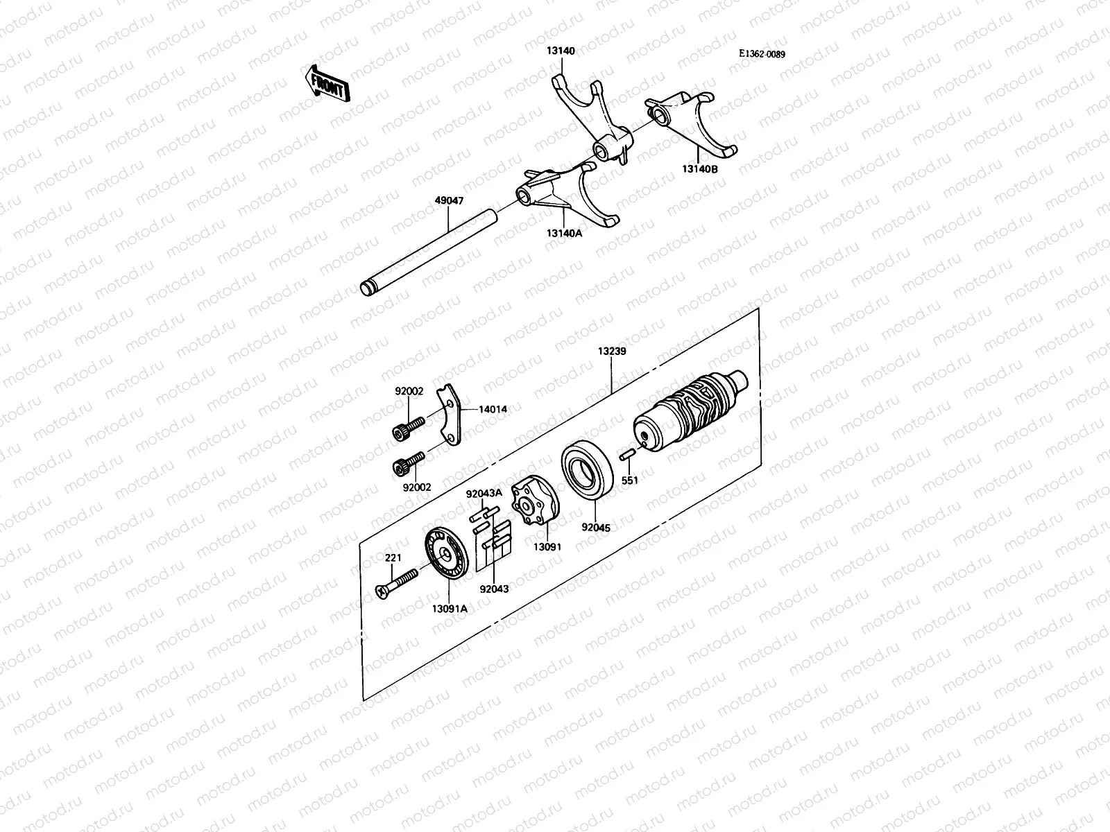 Gear Change Drum/Shift Fork(s)