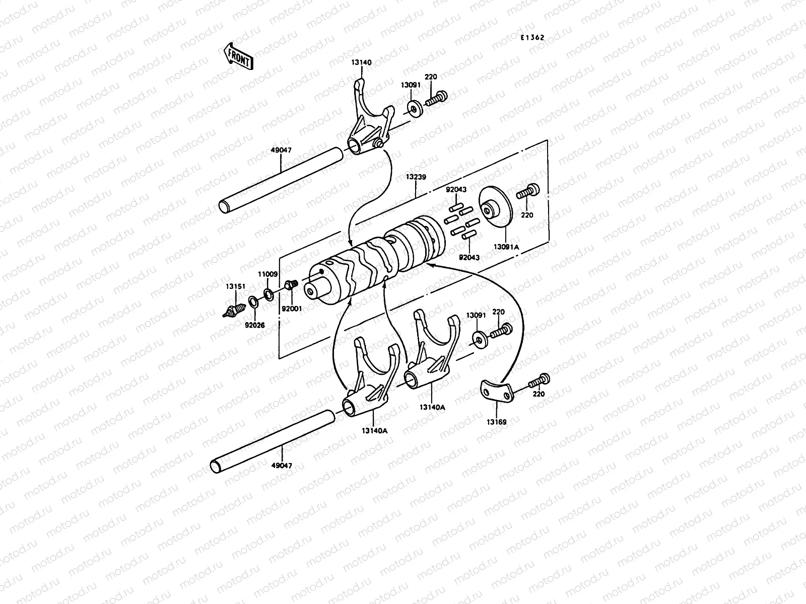 Gear Change Drum/Shift Fork(s)