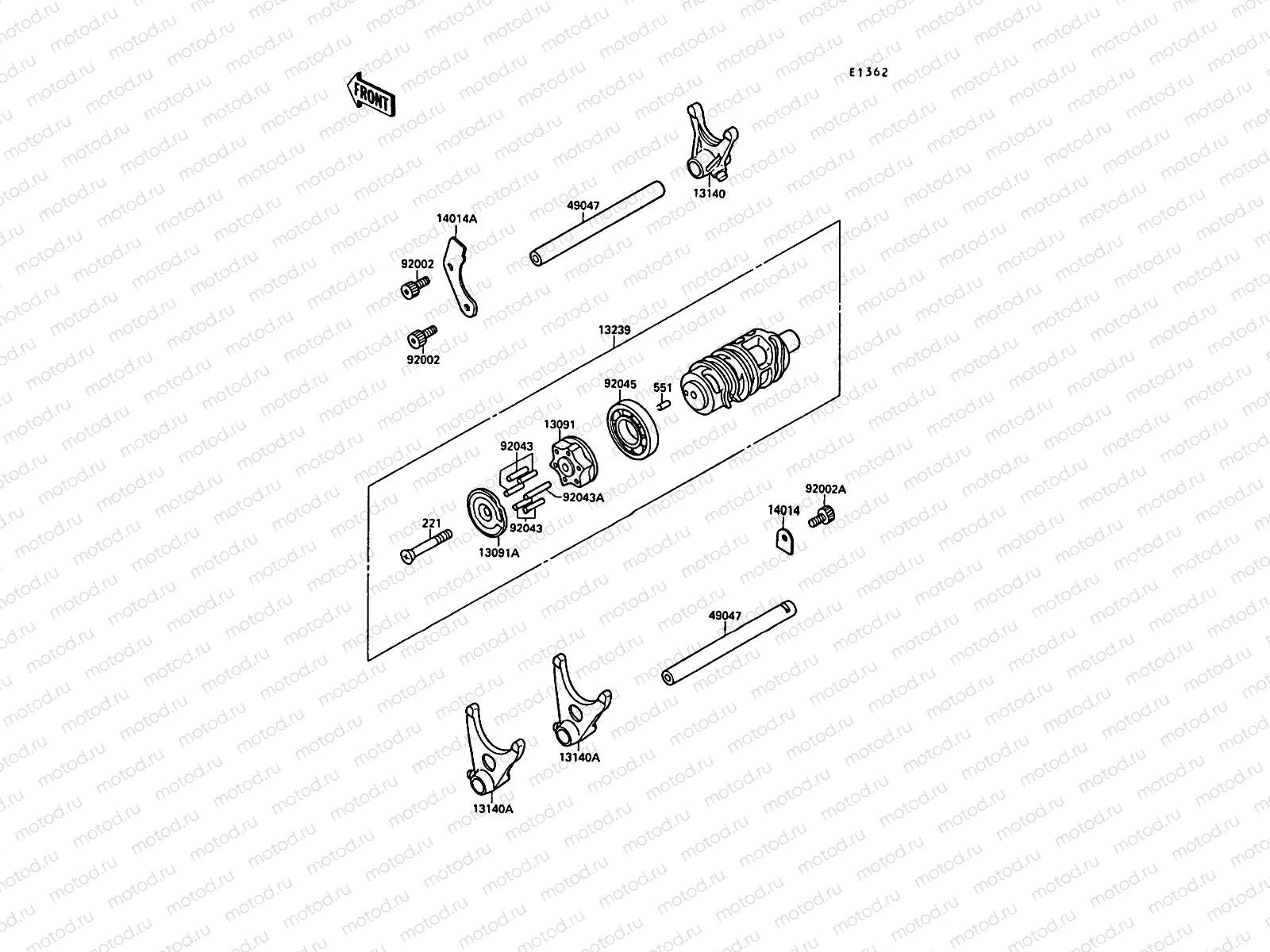 Gear Change Drum/Shift Fork(s)