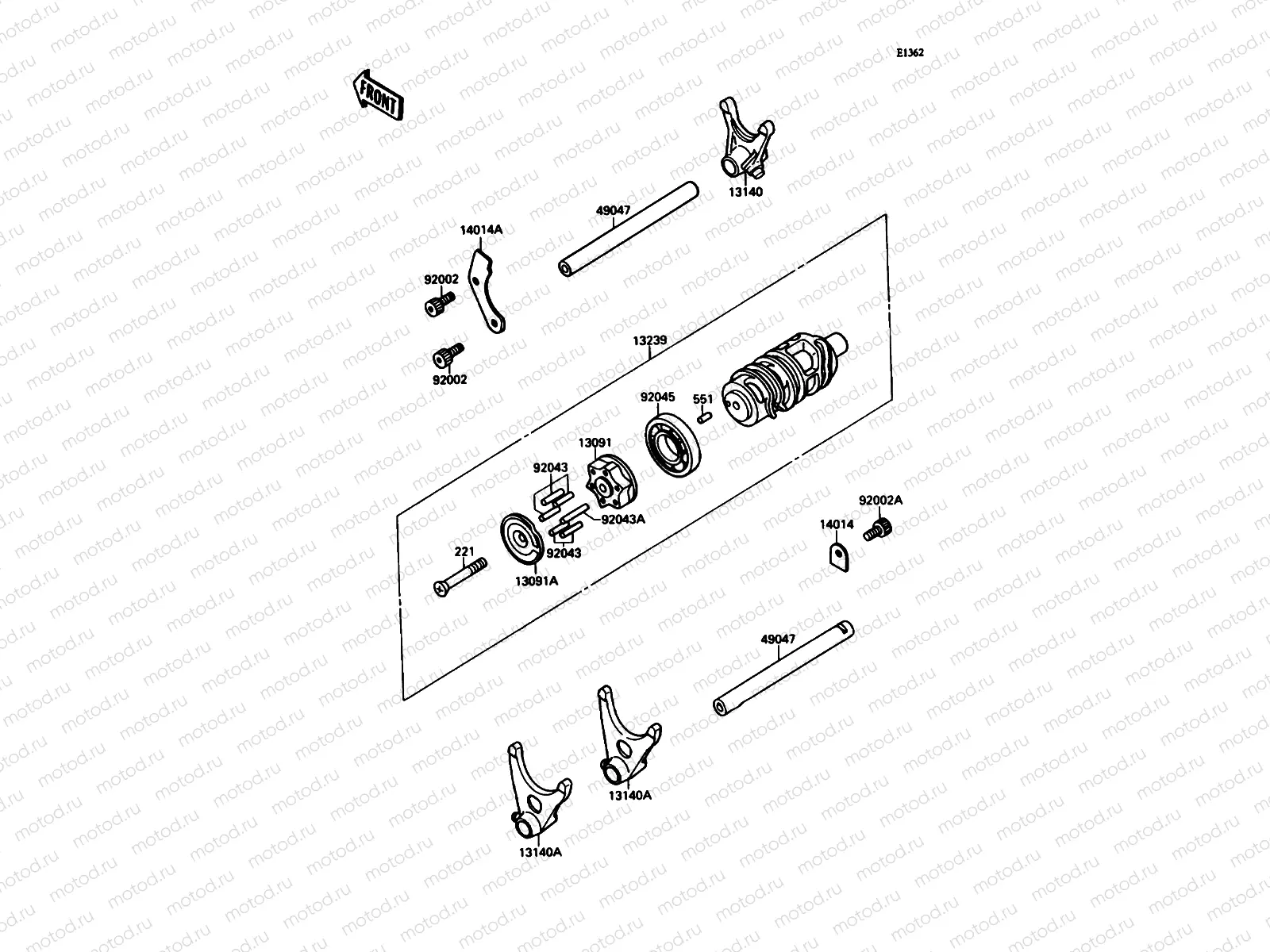 Gear Change Drum/Shift Fork(s)