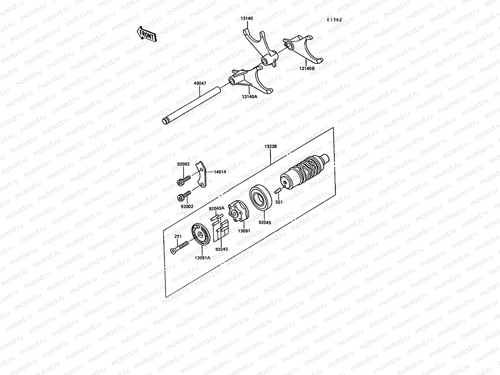 Gear Change Drum/Shift Fork(s)